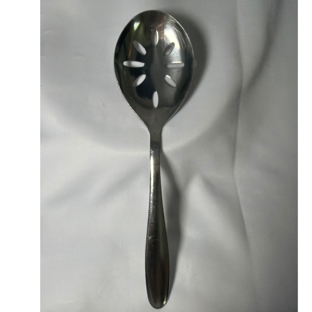 Imperial Petal Slotted Serving Spoon 8.5in Silver Stainless Steel ClassicVintage